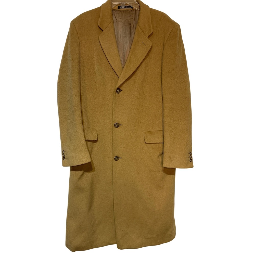 HAMMERSLEY Tailors of Fine Clothing Wool Cashmere Blend Overcoat‎ Tan Mens Large